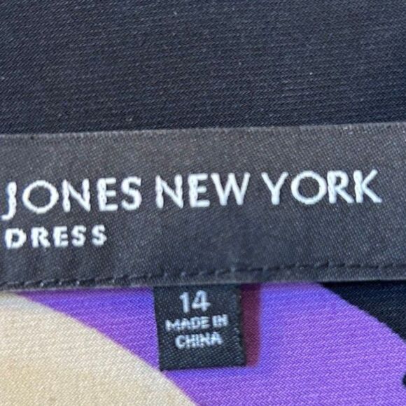 Jones New York Abstract Print Dress - Size 14 - Picture 3 of 3